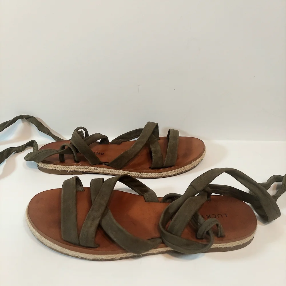 Women's Lucky Brand Olive Wrap Espadrille Sandals Size 7